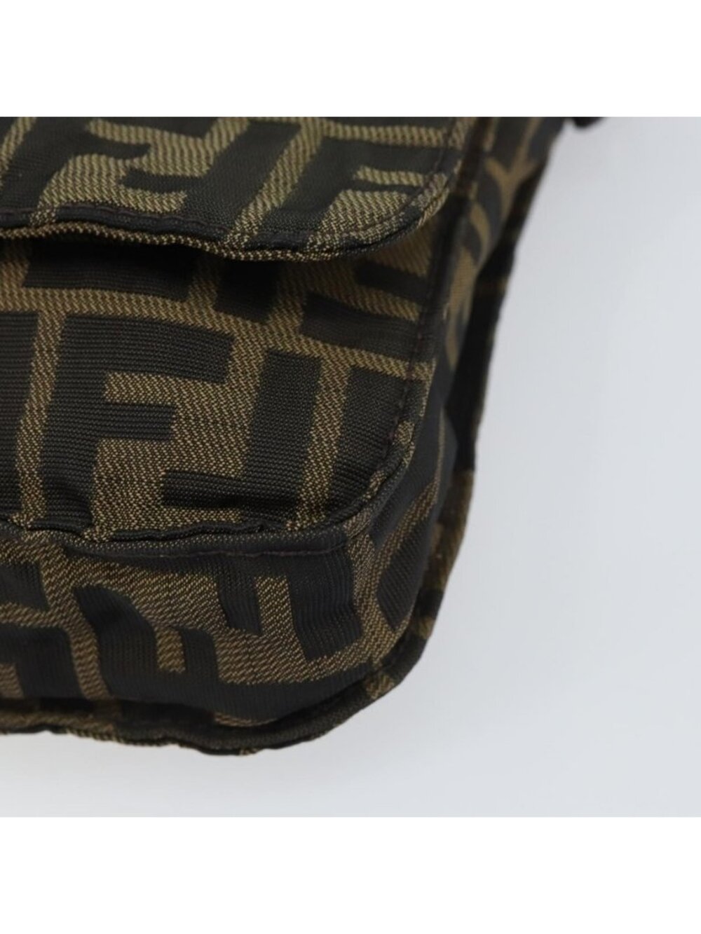 Authentic FENDI Zucca Canvas Shoulder Bag Black Brown - Picture 6 of 16